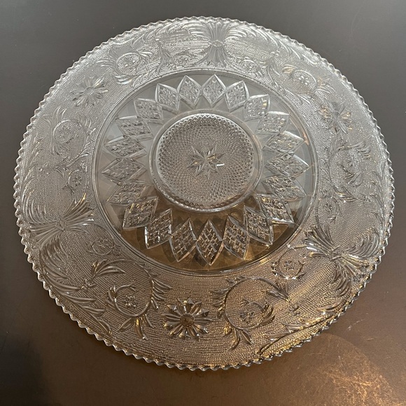Elegant Clear Glass Duncan Miller “Sandwich” Pattern Service Plate - Picture 6 of 9